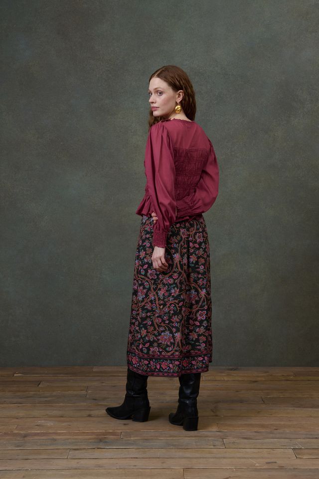Isa Skirt- Black Bluebell Grove