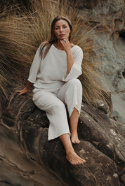 Isle Tee Top- Pumice x White