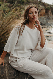Talamaya Isle Tee Top- White x Pumice