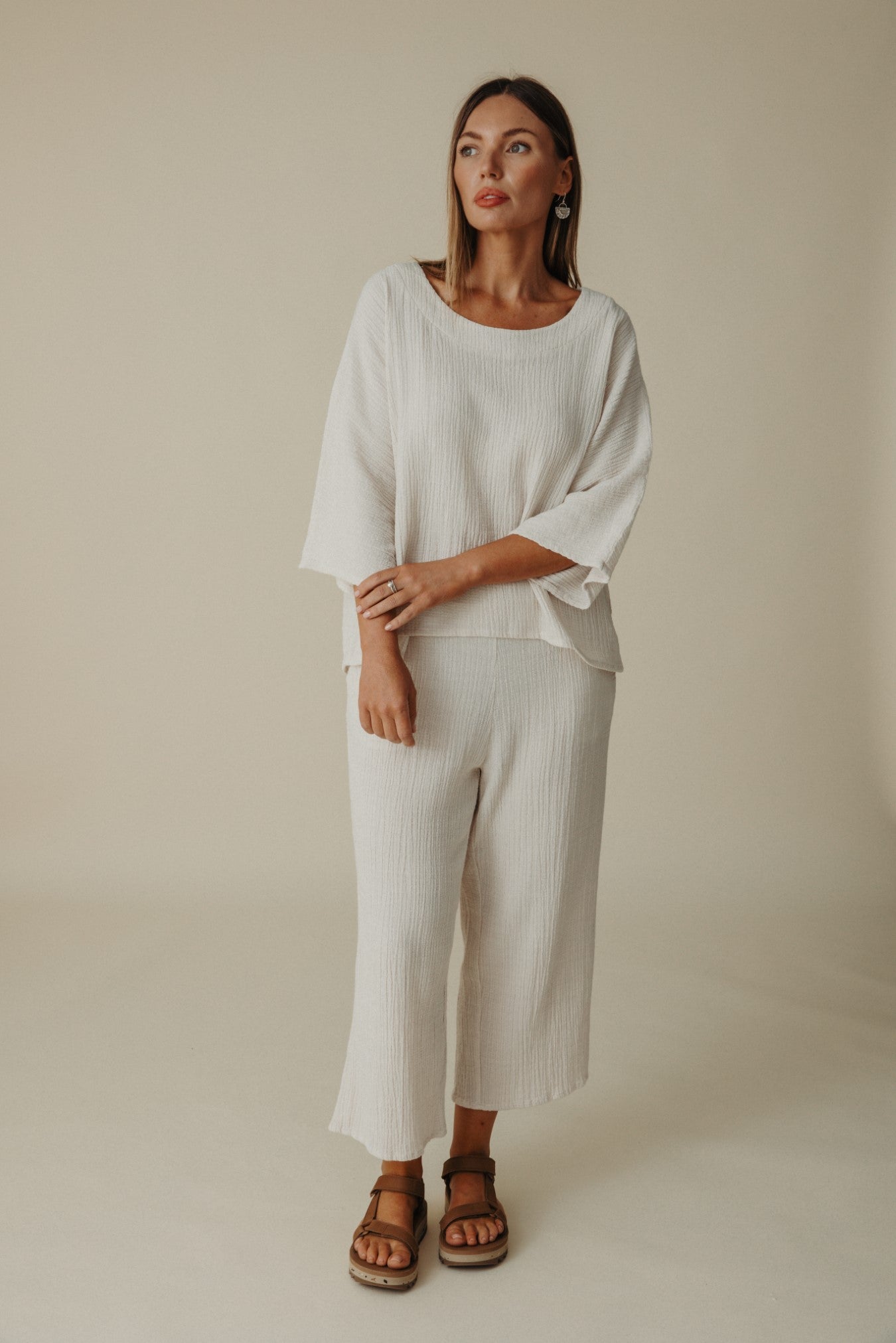 Isle Tee Top- Pumice x White