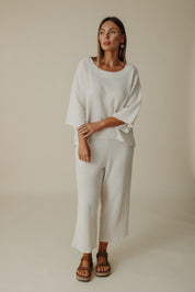 Isle Tee Top- Pumice x White