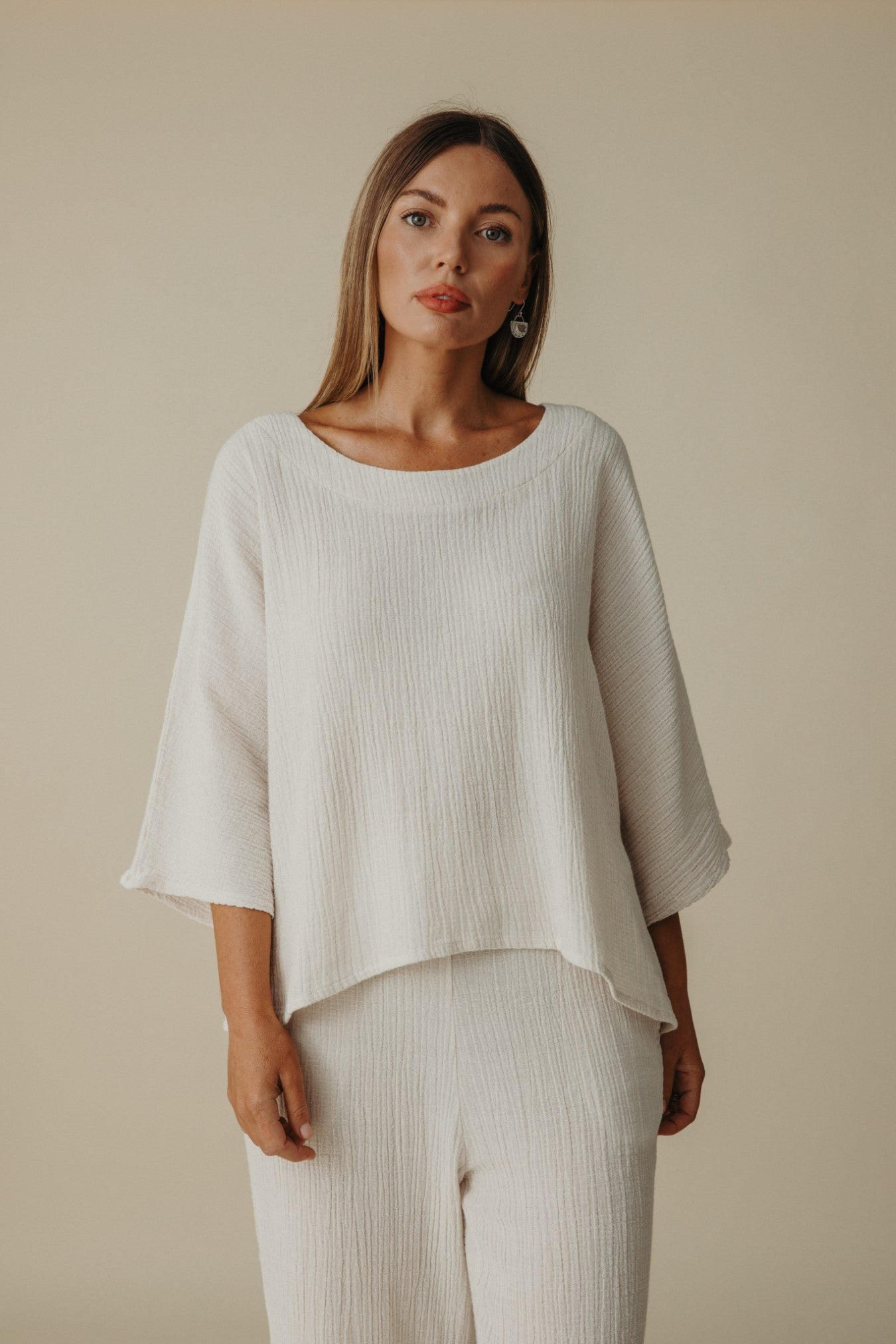 Isle Tee Top- Pumice x White