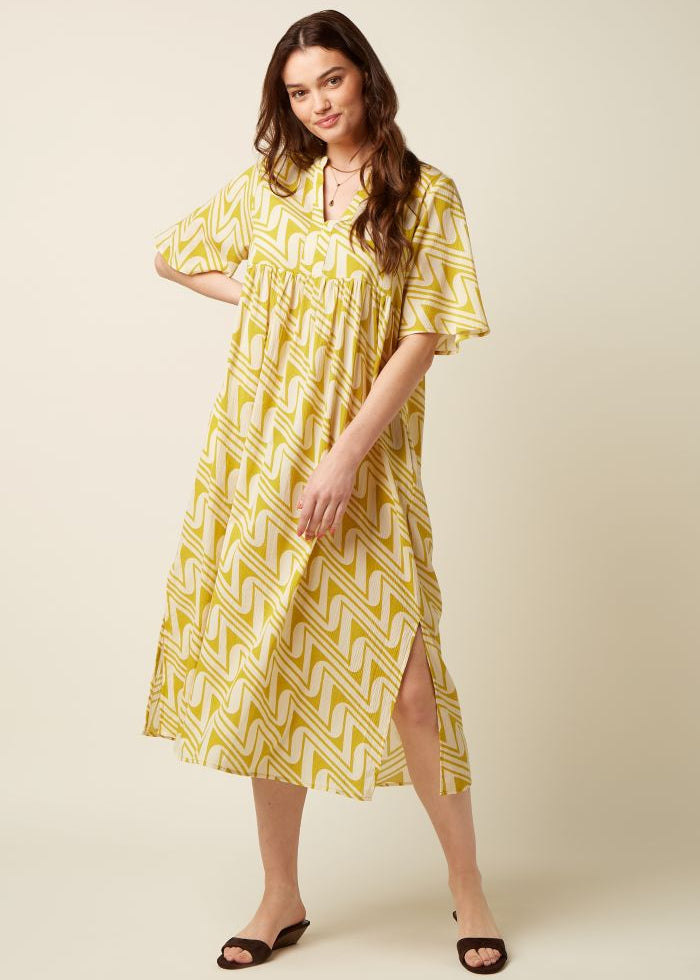 King Louie Ivana Dress Laguna in Spring Yellow