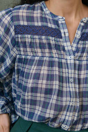Jally Shirt- Blue Chilly Checks