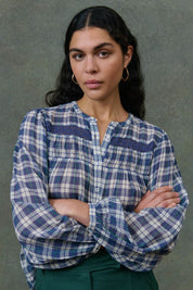 Jally Shirt- Blue Chilly Checks