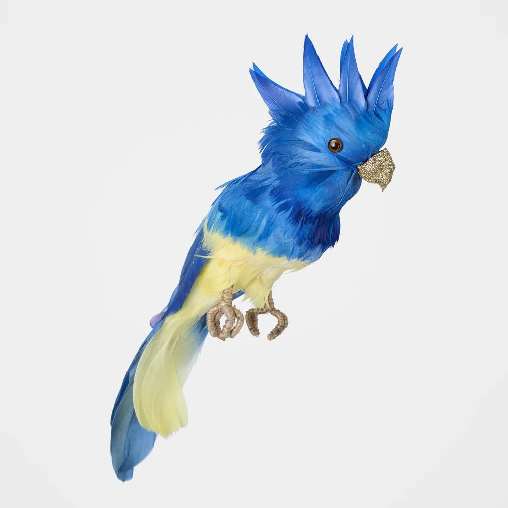 Vixen & Velvet Jacques Crested Blue Bird Decoration