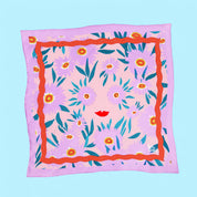 Julie White Silk Cotton Small Square Scarf- Eye See You