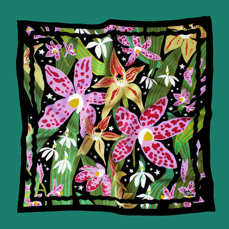 Julie White Midnight Orchid Square Small Scarf