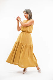 Eva's Sunday Junie Skirt in Limoncello Linen