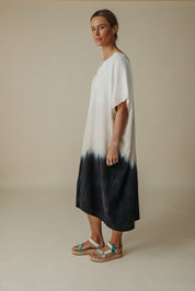 Kaimana Dip-Dyed Kaftan- Pumice x Night Sky