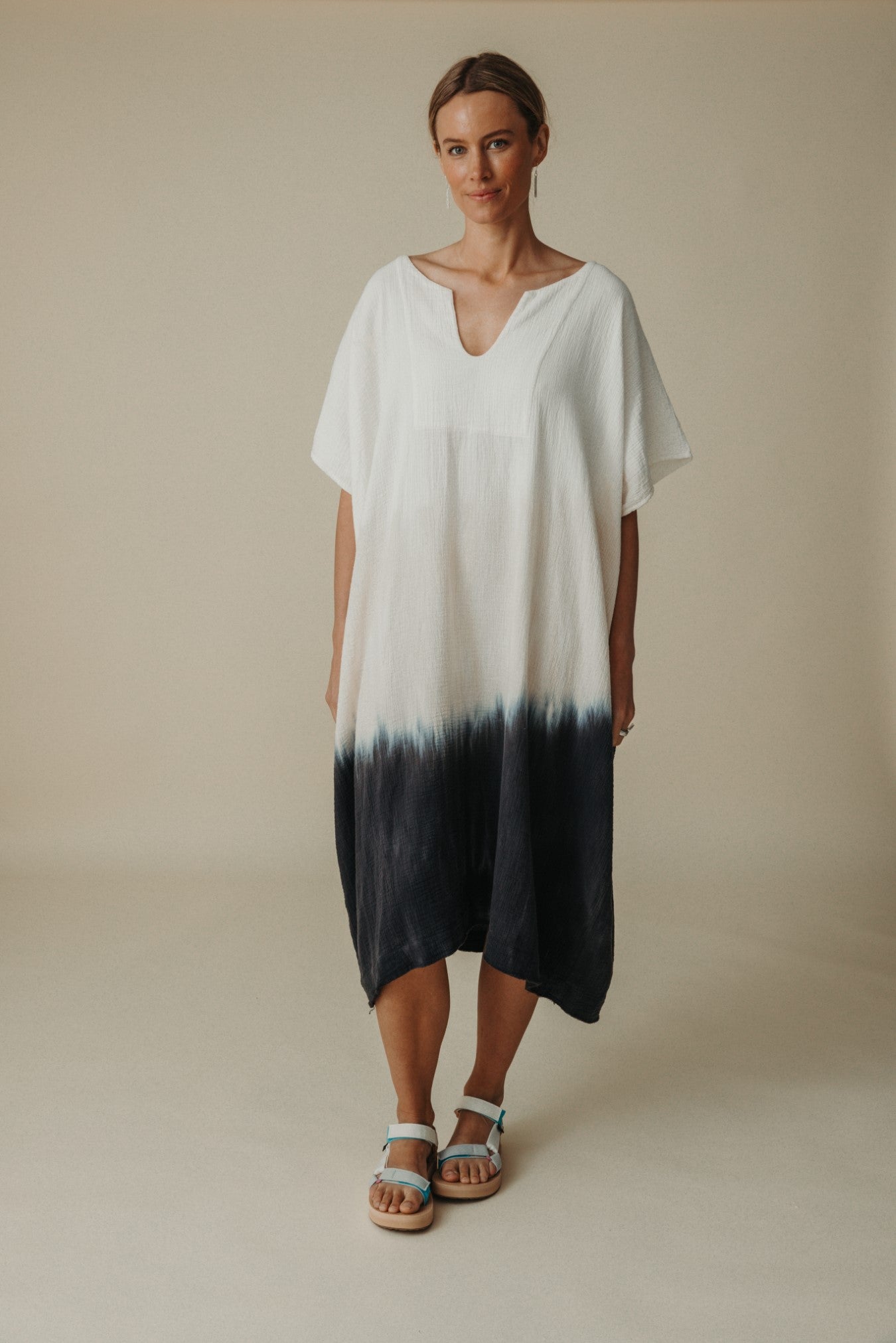 Kaimana Dip-Dyed Kaftan- Pumice x Night Sky