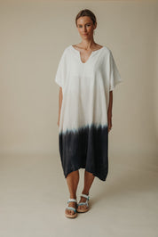 Kaimana Dip-Dyed Kaftan- Pumice x Night Sky