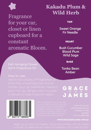 BLOOM Felt Air Freshener- Kakadu Plum & Wild Herb