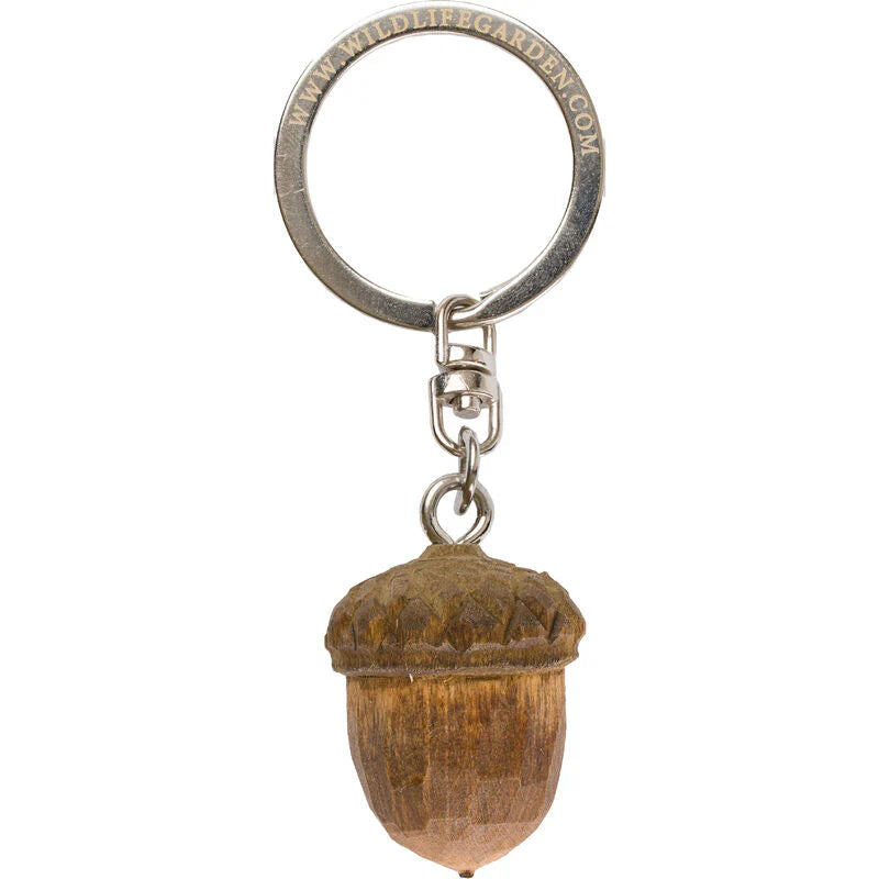 Wildlife Garden ooden Carved Acorn Keyring