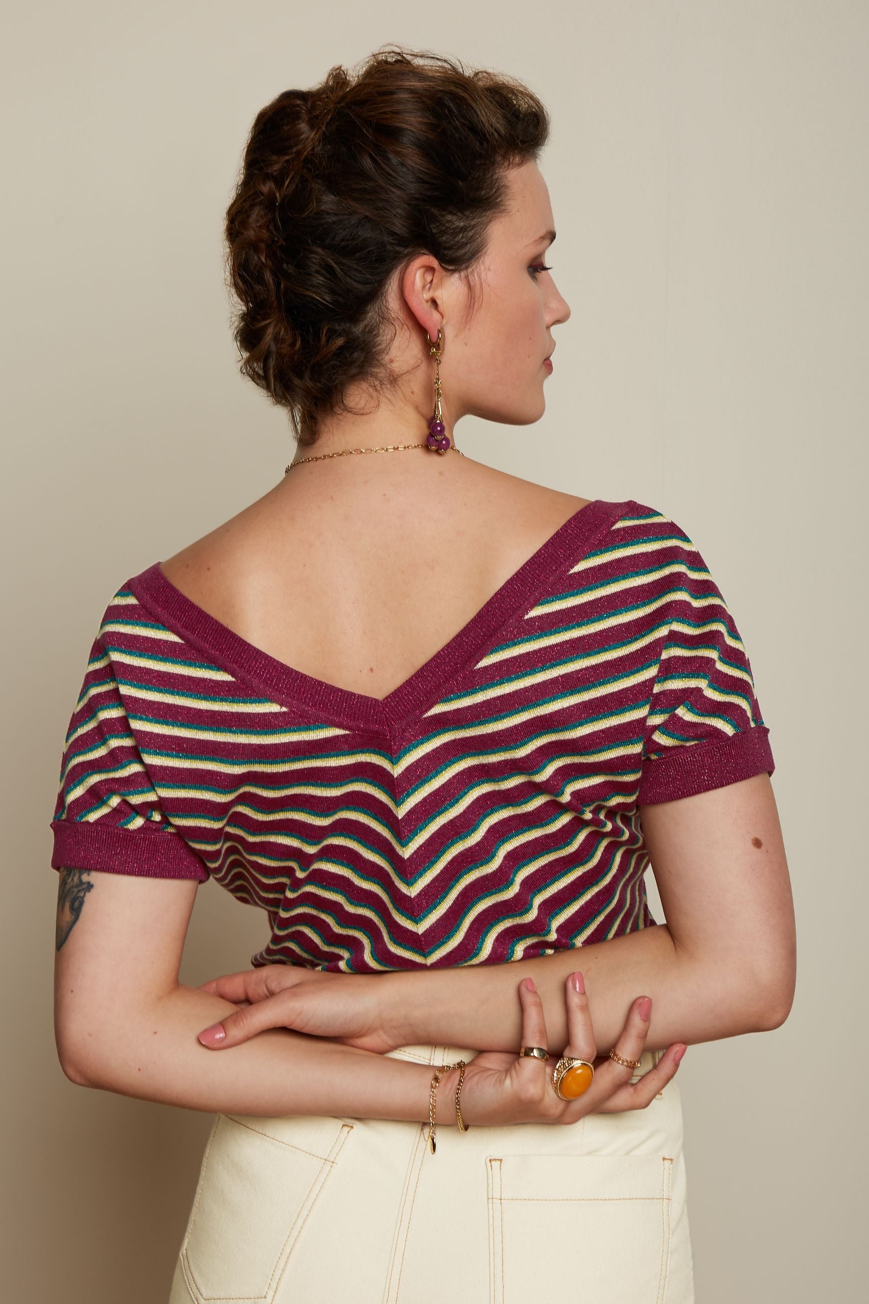 Double V Top- Ruiz Stripe