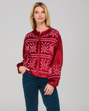 Boom Shankar Kirei Embroidered Jacket- Merlot