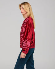Kirei Embroidered Jacket- Merlot