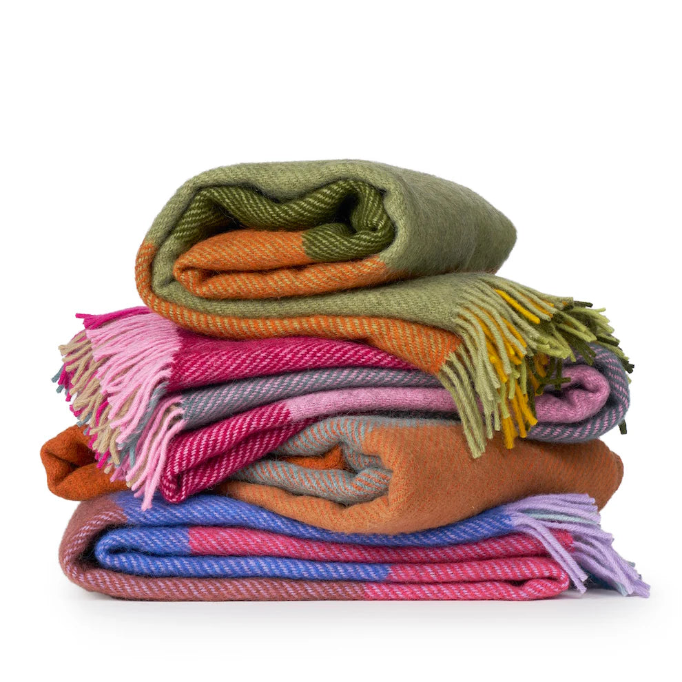 Gotland Check Blanket- Malva