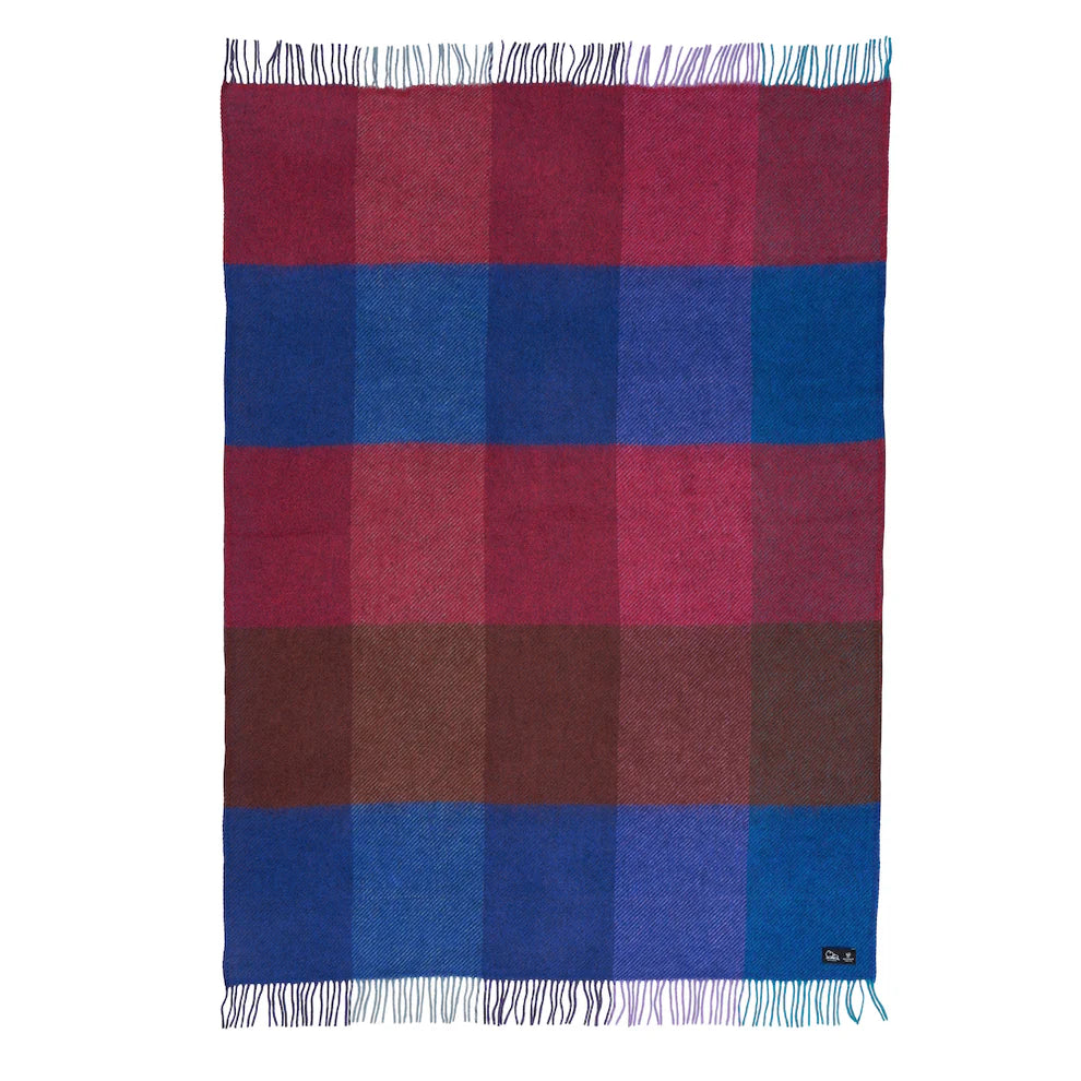 Klippan Gotland Check Wool Blanket in Malva