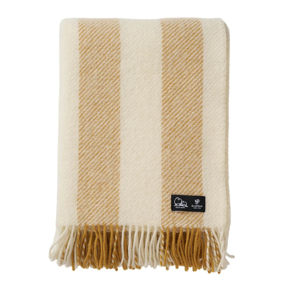 Klippan Gotland Vertical Stripe Blanket in Butter