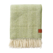 Klippan Herringbone Recycled Wool Blanket in Aloe Vera