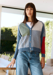 LD & Co Textured Cardigan in Dark Denim