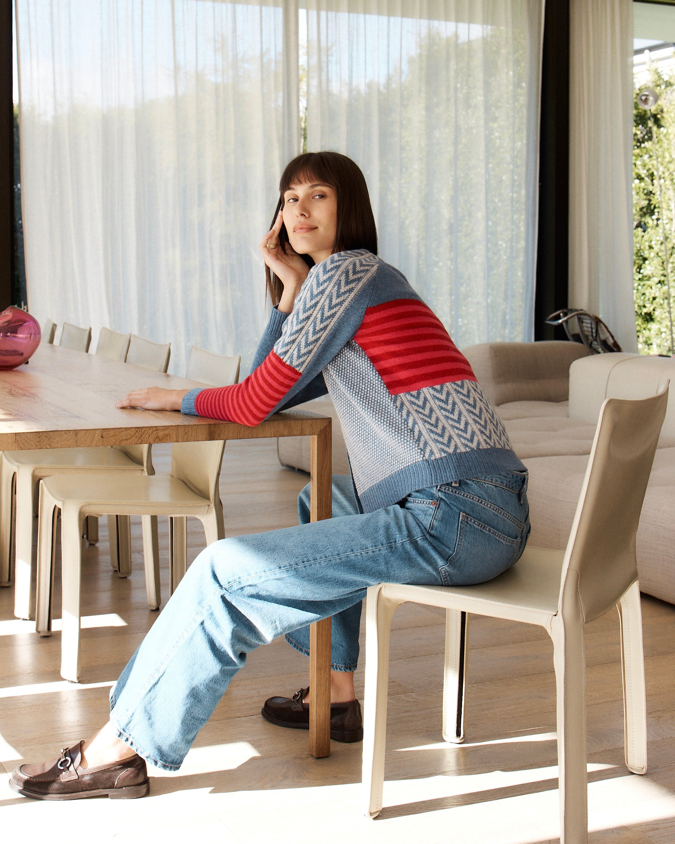 Textured Cardi- Dark Denim