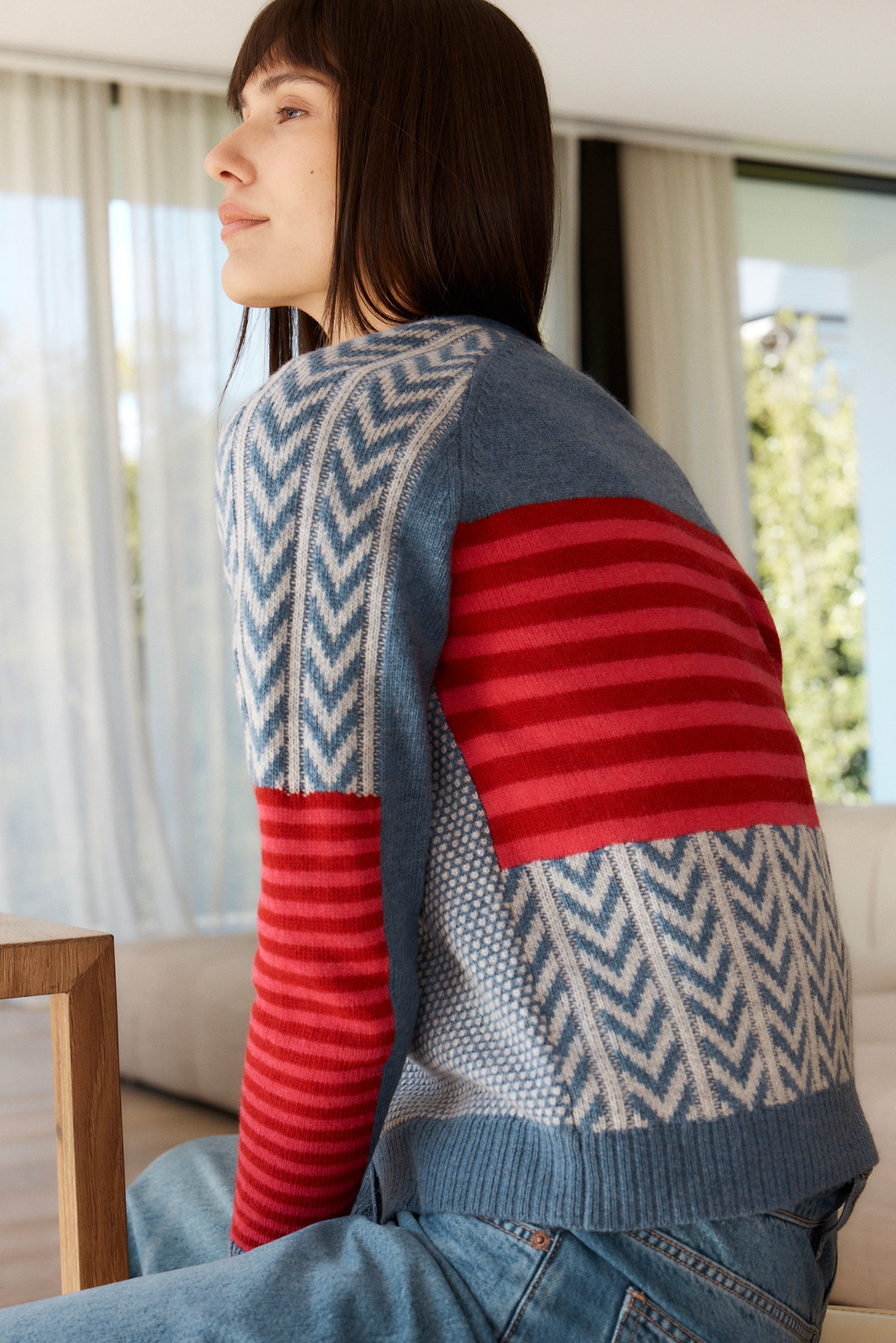 Textured Cardi- Dark Denim