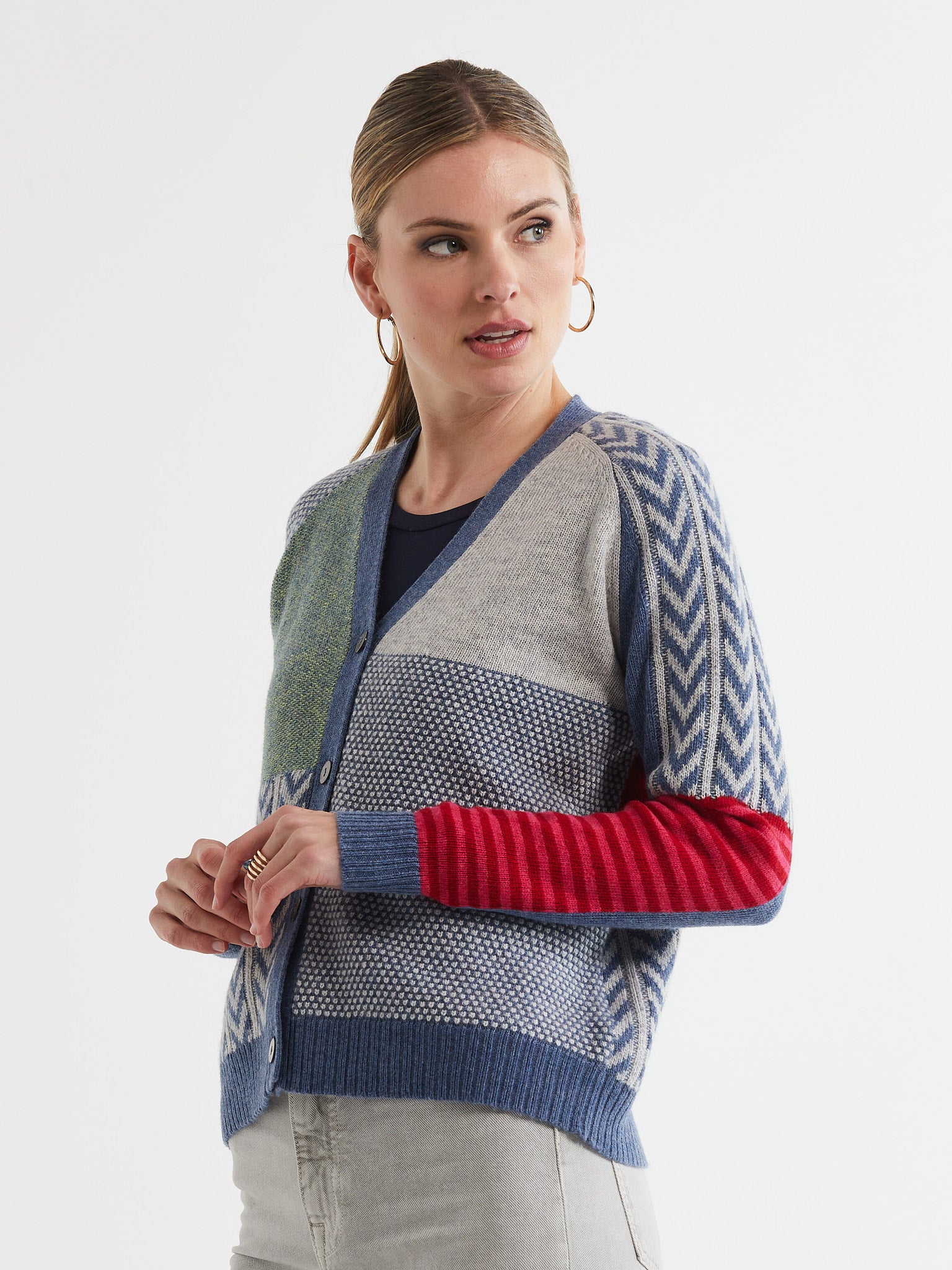 Textured Cardi- Dark Denim