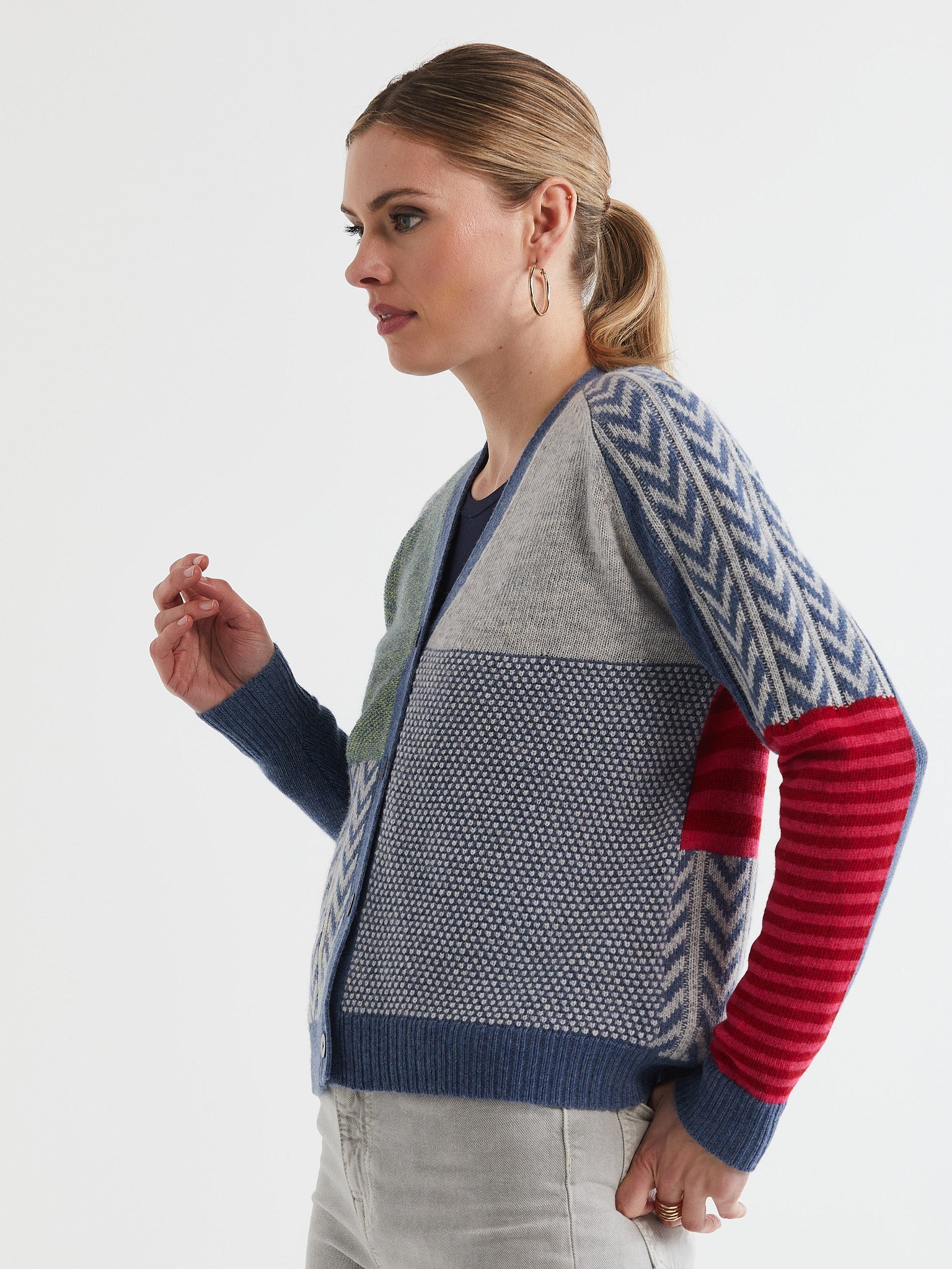 Textured Cardi- Dark Denim