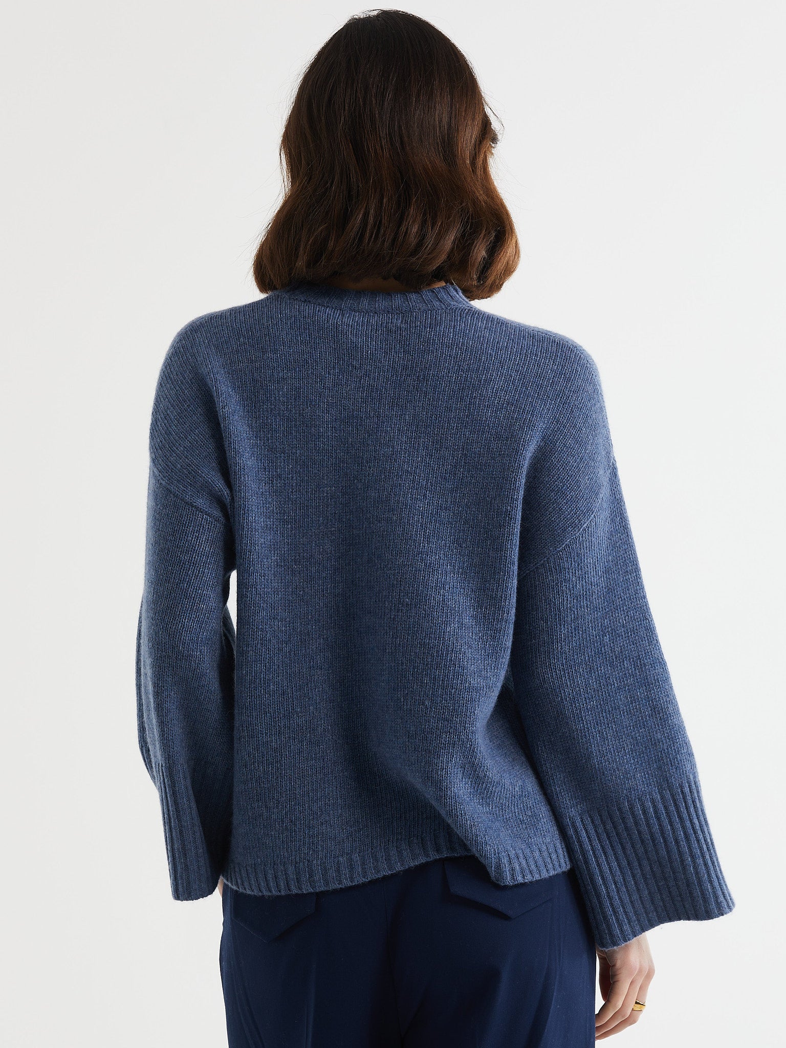 Wide Sleeve Crew- Denim