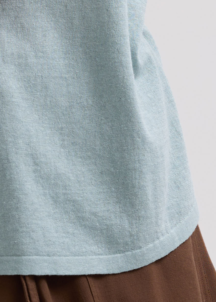Linen A-Line Top- Light Cyan