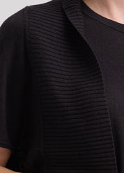 Linen Tie Cardi- Black