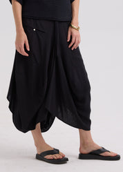Drape Bottom Skirt- Black
