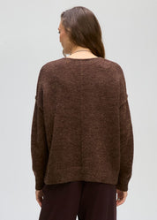 Fluffy V Knit- Cocoa