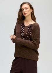 Fluffy V Knit- Cocoa