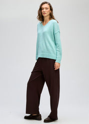 Fluffy V Knit- Seafoam