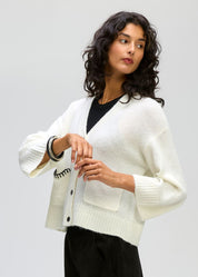 Boxy Detail Cardi- Winter White