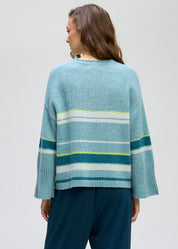Crop Stripe Jumper- Seafoam
