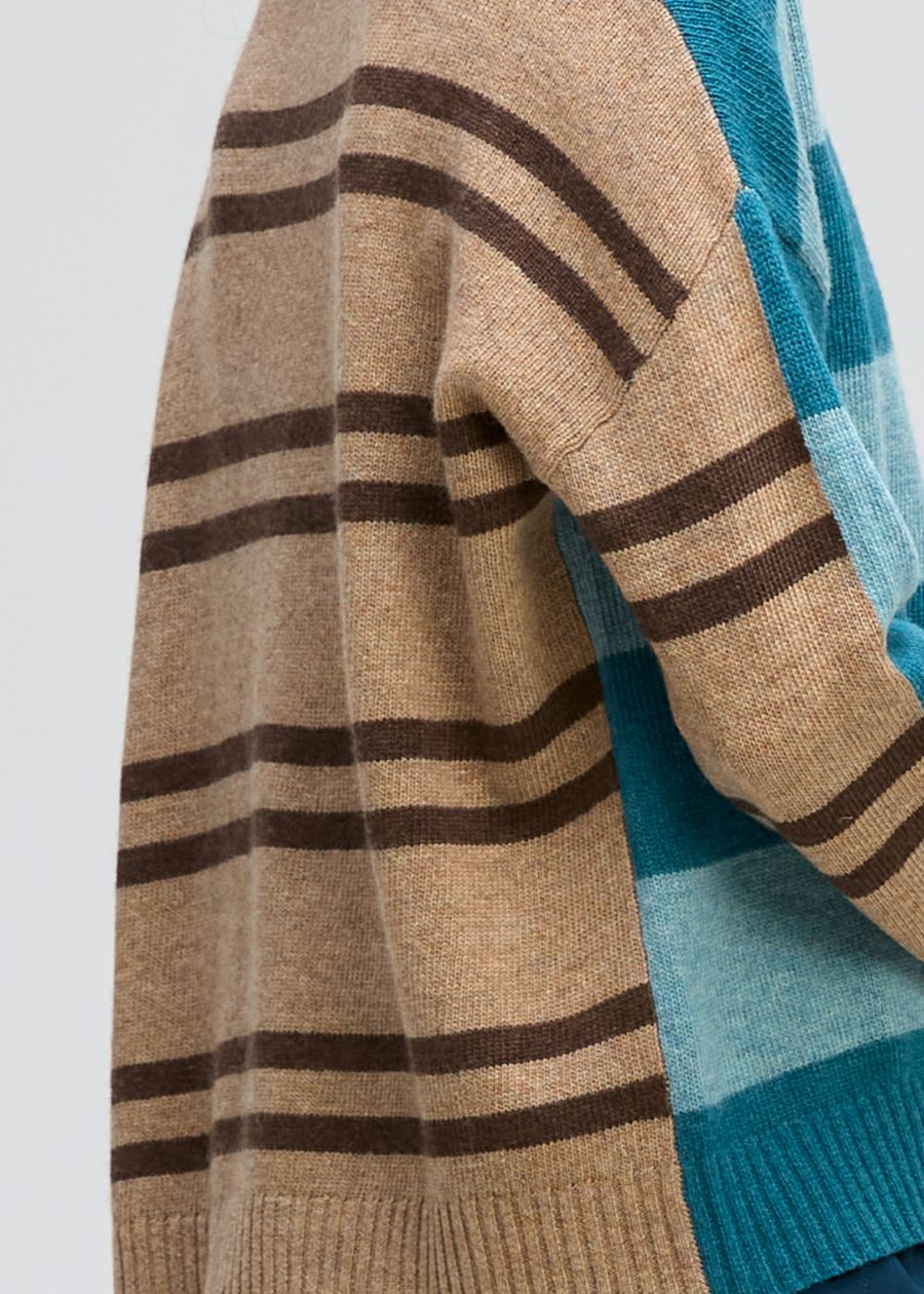 Groove Stripe Crew- Teal