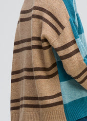 Groove Stripe Crew- Teal