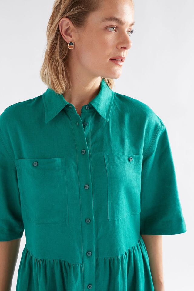 Llinen Light Dress-Deep Teal