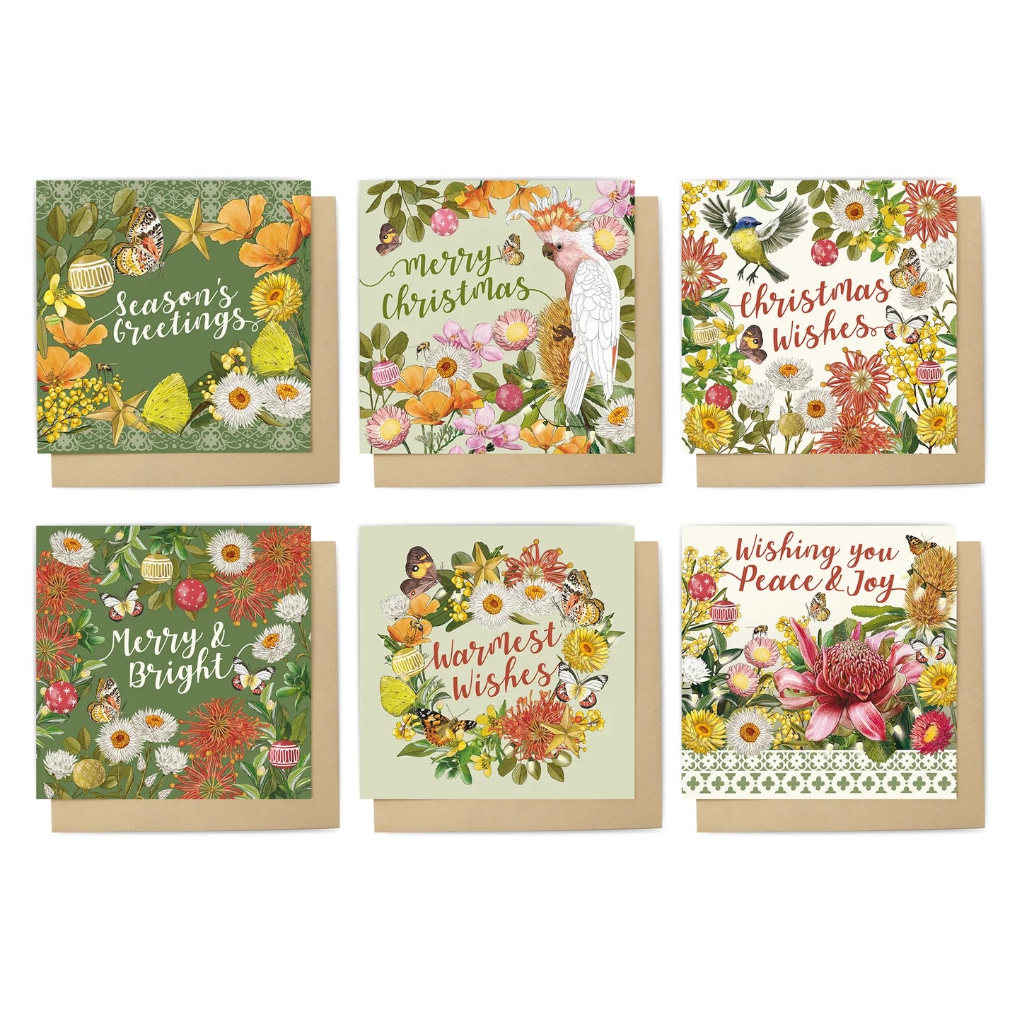 La La land Christmas Card Set in Botanical Blooms 