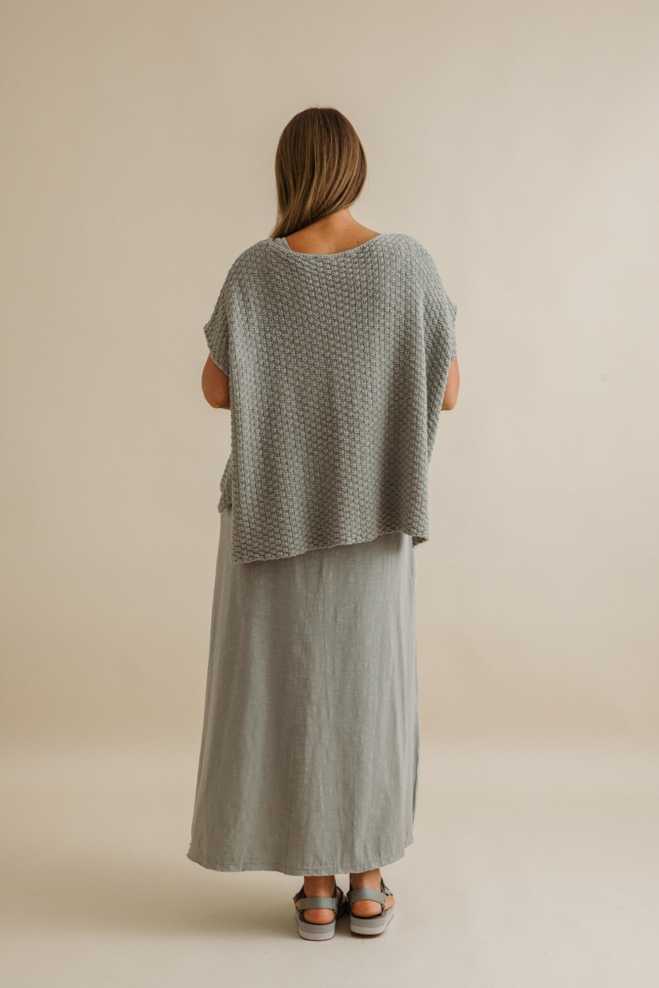 Ladder Shortsleeve Pullover- Thyme