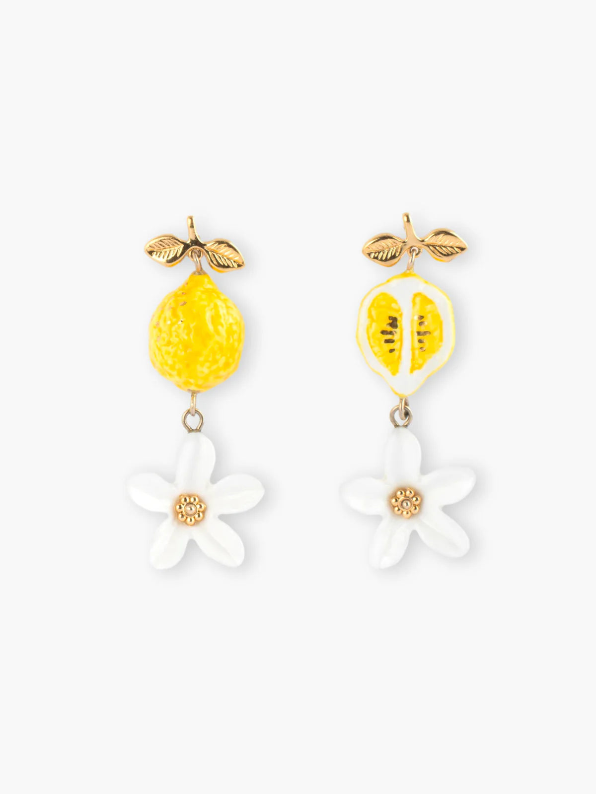 Nach Bijoux Lemon & Flower Drop Earrings
