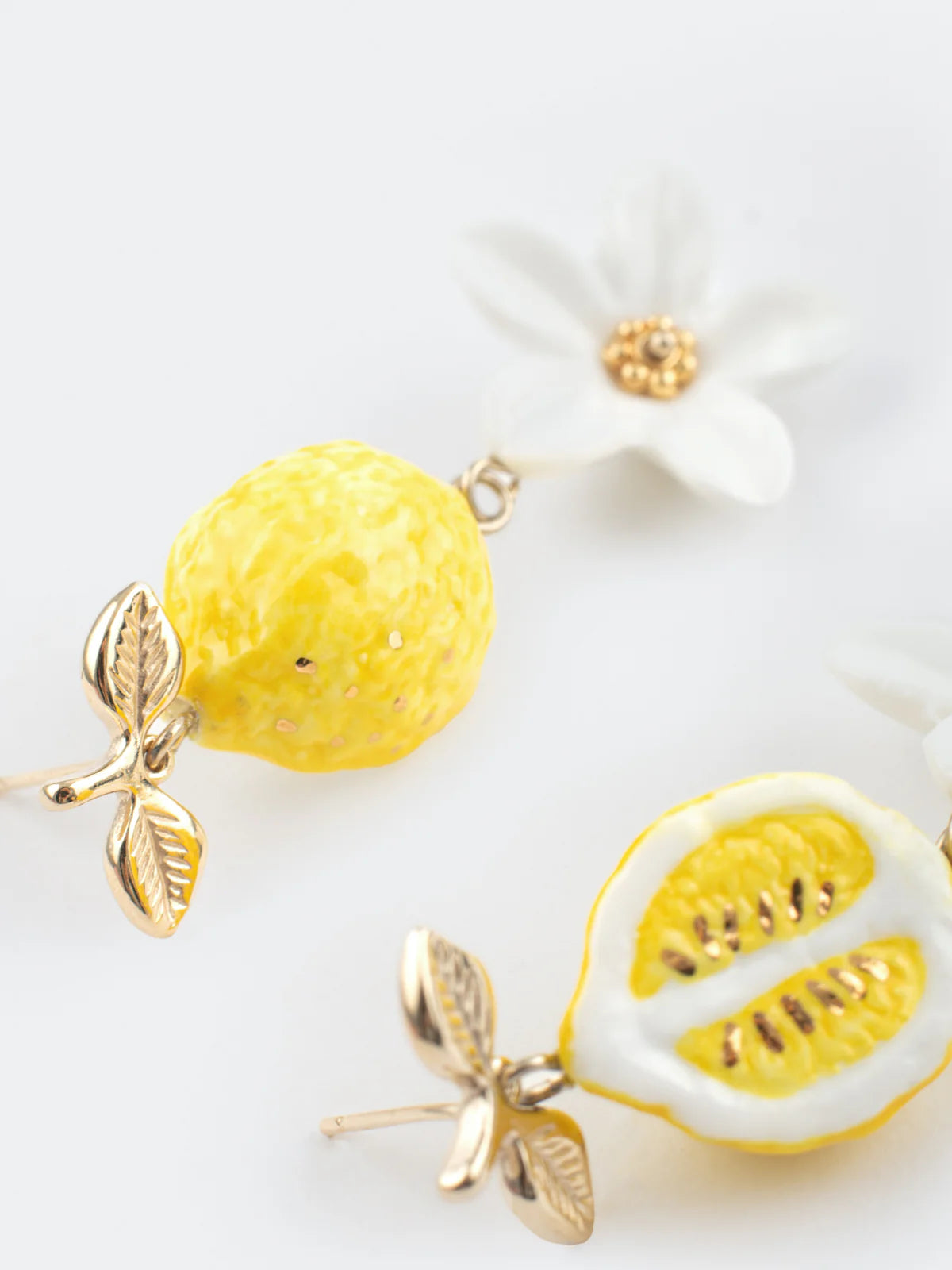 Lemon & Flower Drop Earrings