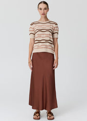 Liana Textured Tee-Pebble/Toffee