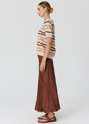 Liana Textured Tee-Pebble/Toffee