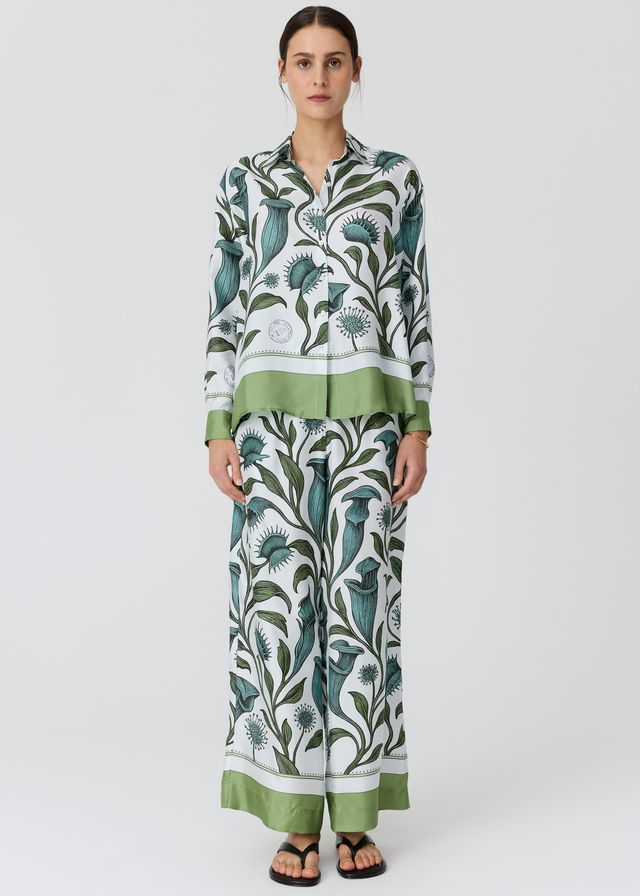 Linne Silk Shirt- Botanica