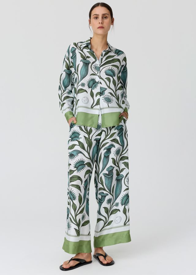 Linne Silk Shirt- Botanica